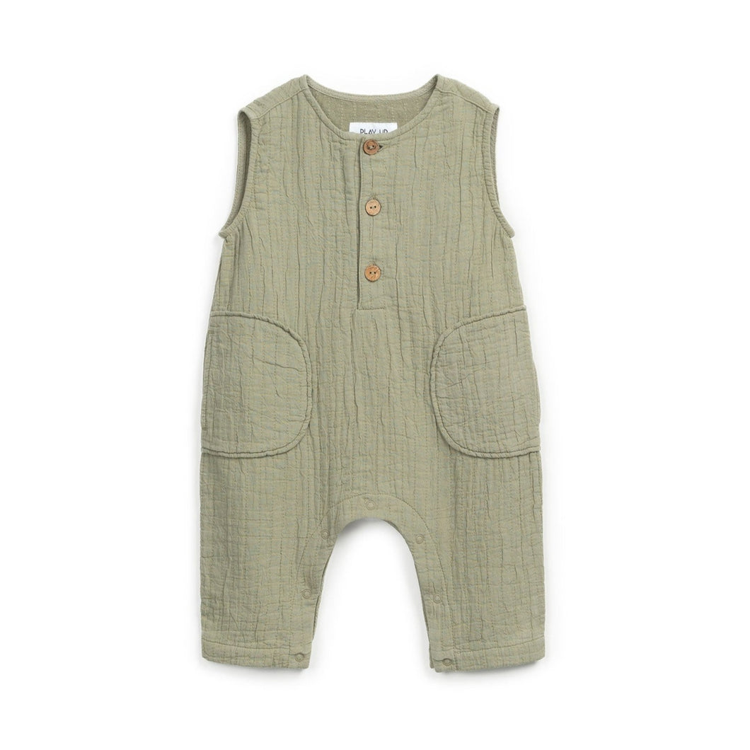 Play Up - Woven Sleeveless Jumpsuit (Olive)