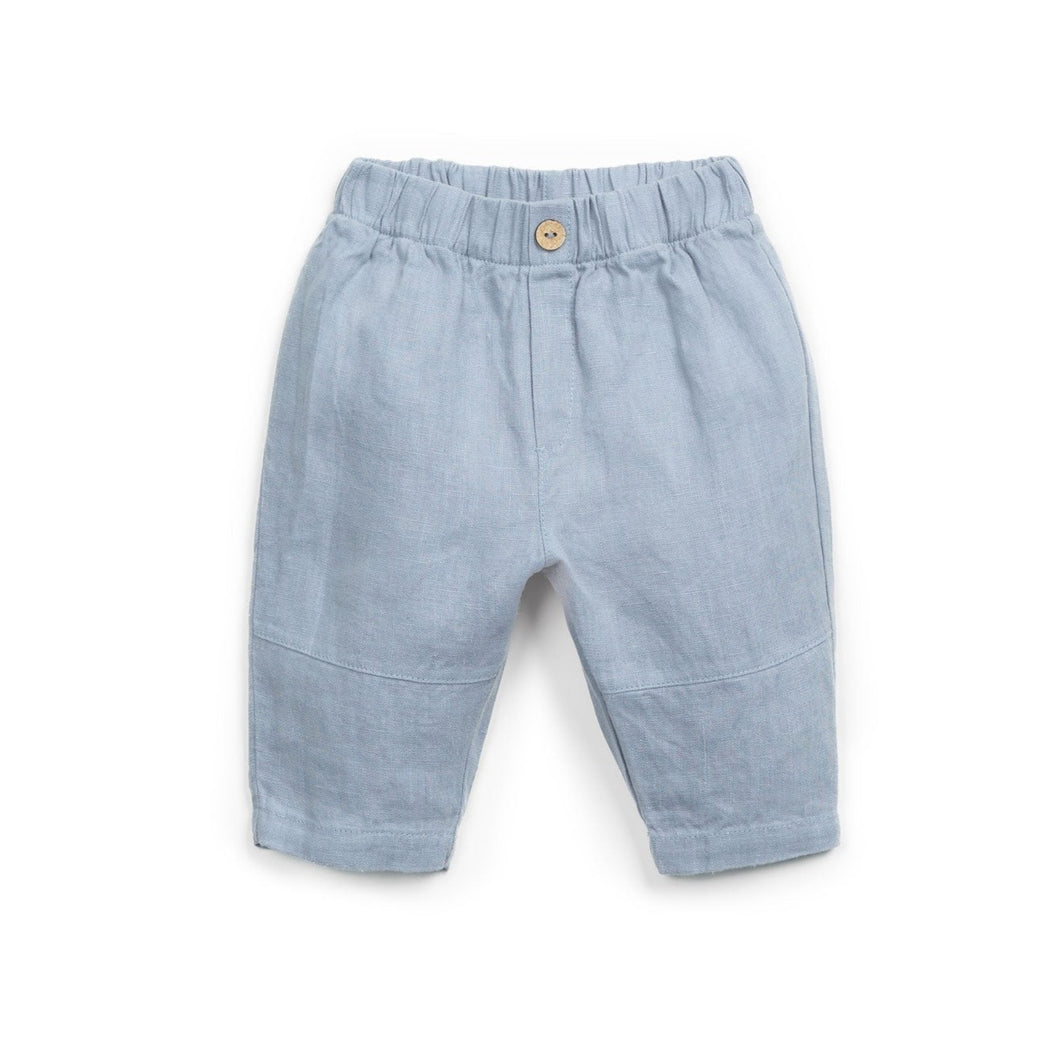 Play Up - Linen Pants with Elastic Waist (Blue) 24M