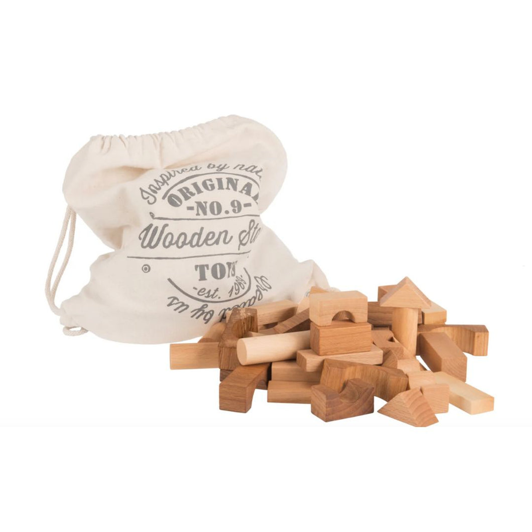 Wooden Story - Natural Blocks in Sack (100PCS)