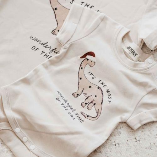 Era Dinosaur Christmas Bodysuit 3-6M