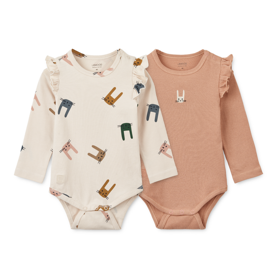 LIEWOOD - 2 Pack Long Sleeve Bodysuit (Bunny Sandy)