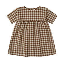 Load image into Gallery viewer, Organic Zoo - Chestnut Gingham Gather Dress
