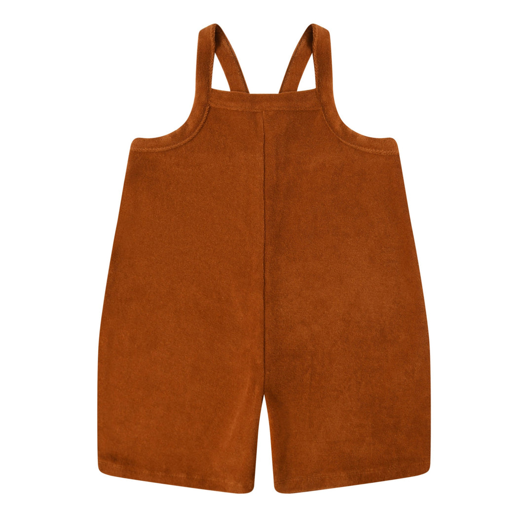 Organic Zoo - Terracotta Terry Cropped Dungarees