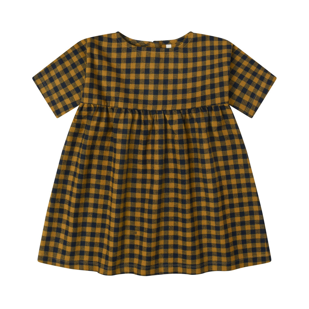 Organic Zoo - Blueberry Gingham Gather Dress