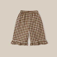 Load image into Gallery viewer, Organic Zoo - Chestnut Gingham Frill Culottes
