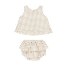Load image into Gallery viewer, Quincy Mae - Ruffled Tulip Top + Bloomer Set || Oat Check
