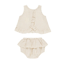 Load image into Gallery viewer, Quincy Mae - Ruffled Tulip Top + Bloomer Set || Oat Check
