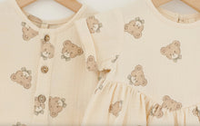 Load image into Gallery viewer, Quincy Mae - Short Sleeve Woven Romper (Teddy)
