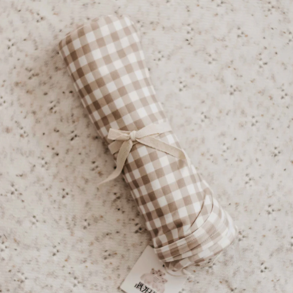 Sand Gingham Swaddle