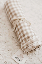 Load image into Gallery viewer, Sand Gingham Swaddle
