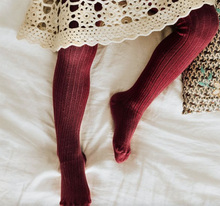 Load image into Gallery viewer, [預購] Collegien | Louise- Ribbed Tights - Carmine Red
